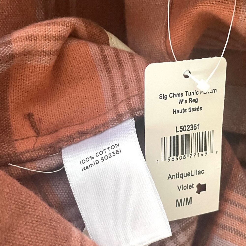 LL Bean Women’s Signature Chamois Tunic Shirt Medium Antique Lilac Plaid - Picture 7 of 7
